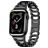 Mobigear Vienna Edelstahl Apple Watch Armband Faltschließe - 49/46/45/44 mm - Schwarz