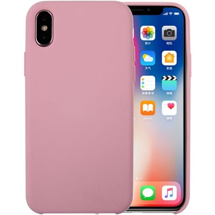 Mobigear Rubber Touch iPhone XS Silikon Hülle Backcover - Pink