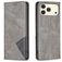 Mobigear Rhombus Slim iPhone 17 Pro Max Hülle Klapphülle - Grau