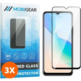 Mobigear Premium Vivo Y33s Panzerglas Gehärtetes Glas Displayschutz - Hüllenfreundlich - Schwarz (3er Pack)
