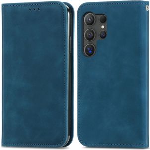Mobigear Retro Slim Samsung Galaxy S25 Ultra Hülle Klapphülle Geldbörse - Blau