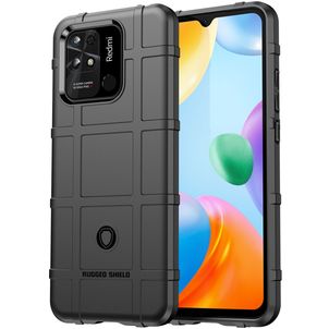 Mobigear Rugged Shield Xiaomi Redmi 10C Hülle Flexibles TPU Backcover Stoßfest - Schwarz
