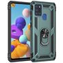 Mobigear Armor Ring Samsung Galaxy A21s Hülle Hardcase Backcover Stoßfest mit Ringhalter - Grün