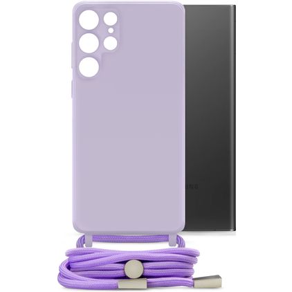 Mobilize Lanyard Gelly Samsung Galaxy S22 Ultra Flexibles TPU Handykette - Pastel Purple