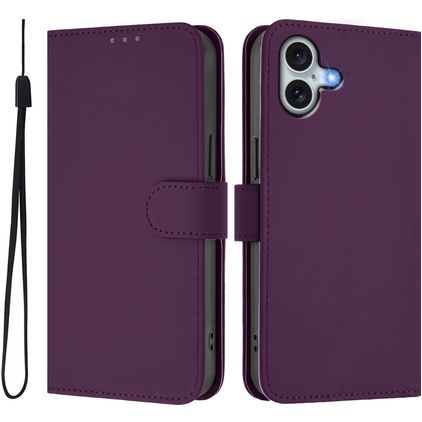 Mobigear Urban Wallet iPhone 16 Plus Hülle Klapphülle Geldbörse - Lila