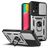 Mobigear Armor Ring Cam Slide Samsung Galaxy M53 Hülle Hardcase Backcover Stoßfest mit Ringhalter - Silber