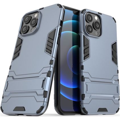 Mobigear Armor Stand iPhone 13 Pro Max Hülle Hardcase Backcover Stoßfest mit Ständer - Blau