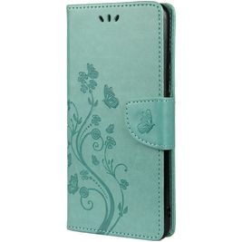 Mobigear Flowers Samsung Galaxy A53 Hülle Klapphülle Geldbörse - Türkis Mobigear Flowers Samsung Galaxy A53 Hülle Klapphülle Geldbörse - Türkis