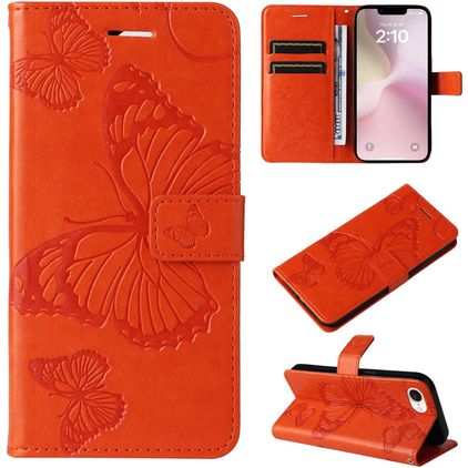 Mobigear Butterfly iPhone 17e Hülle Klapphülle Geldbörse - Orange