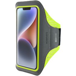 Mobiparts Comfort Fit Handyhalterung Joggen iPhone 14 Sporthülle Neopren Sportarmband - Neon Green