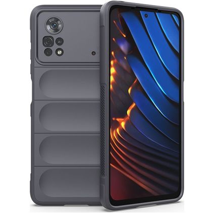 Mobigear Bumpy POCO X4 Pro 5G Hülle Flexibles TPU Backcover - Charcoal