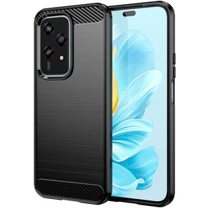 Mobigear Brushed Slim HONOR 200 Lite Hülle Flexibles TPU Backcover - Schwarz