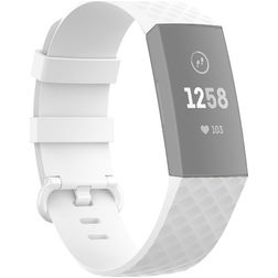 Mobigear Cross Silikon Fitbit Charge 4 Armband Dornschließe - Weiß