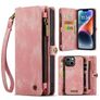 Caseme 008 iPhone 14 Hülle Abnehmbare 2in1 Klapphülle Geldbörse - Pink