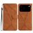 Mobigear Stitch iPhone 17 Pro Max Klapphülle Portemonnaie - Braun