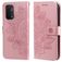 Mobigear Flowers OPPO A74 5G Hülle Klapphülle Geldbörse - Roségold