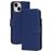 Mobiparts Wallet iPhone 15 MagSafe Hülle Echtes Leder Klapphülle Geldbörse - Blau