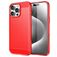 Mobigear Brushed Slim iPhone 16 Pro Max Hülle Flexibles TPU Backcover - Rot