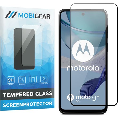Mobigear Premium Motorola Moto G53 5G Panzerglas Gehärtetes Glas Displayschutz - Hüllenfreundlich - Schwarz