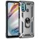 Mobigear Armor Ring Motorola Moto G60 Hülle Hardcase Backcover Stoßfest mit Ringhalter - Silber