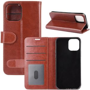 Mobigear Wallet iPhone 12 Pro Hülle Klapphülle Geldbörse - Braun