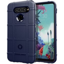 Mobigear Rugged Shield LG K51s Hülle Flexibles TPU Backcover Stoßfest - Blau