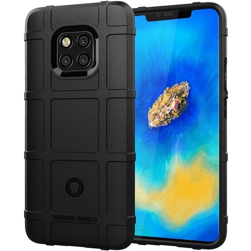 Mobigear Rugged Shield Huawei Mate 20 Pro Hülle Flexibles TPU Backcover Stoßfest - Schwarz