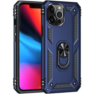 Mobigear Armor Ring iPhone 13 Pro Hülle Hardcase Backcover Stoßfest mit Ringhalter - Blau