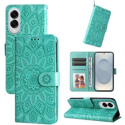 Mobigear Sunflower Samsung Galaxy S25 Edge Hülle Klapphülle Geldbörse - Grün