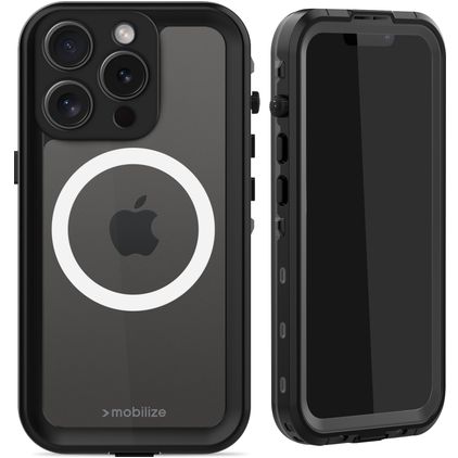 Mobilize Waterproof iPhone 15 Pro Wasserdicht MagSafe Hülle Hardcase Backcover - Schwarz