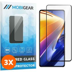 Mobigear Premium POCO F4 GT Panzerglas Displayschutz - Hüllenfreundlich - Schwarz (3er Pack)