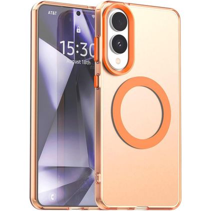 Mobigear Shockproof Samsung Galaxy S25 Edge MagSafe Hülle Hardcase Backcover - Orange