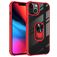 Mobigear Crystal Ring iPhone 14 Pro Hülle Hardcase Backcover mit Ringhalter - Transparent / Rot
