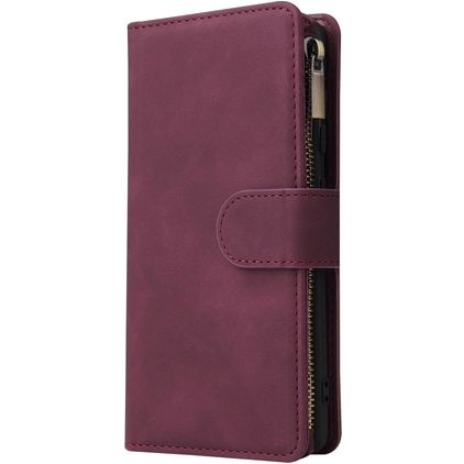 Mobigear Zipper Samsung Galaxy A41 Klapphülle Portemonnaie - Rot