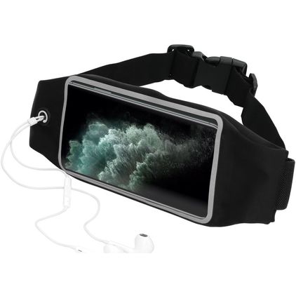 Mobiparts Comfort Fit Belt Handyhalterung Joggen iPhone 11 Pro Max Sporthülle Neopren Gürtel - Schwarz