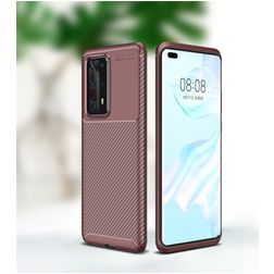 Mobigear Racing Huawei P40 Pro Plus Hülle Flexibles TPU Backcover - Braun