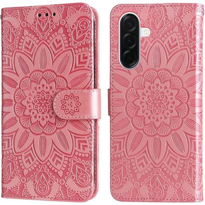 Mobigear Sunflower Samsung Galaxy A37 Hülle Klapphülle Geldbörse - Roségold