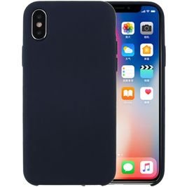 Mobigear Rubber Touch iPhone XS Silikon Hülle Backcover - Dunkelblau