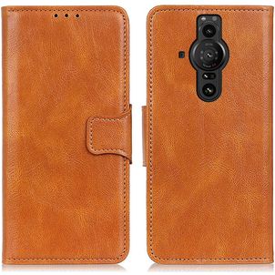 Mobigear Classy Sony Xperia Pro-I Hülle Klapphülle Geldbörse - Cognac