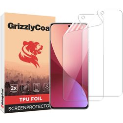 GrizzlyCoat Xiaomi 12X Hydrogel-TPU Displayschutz - Hüllenfreundlich + Montagerahmen (2er Pack)