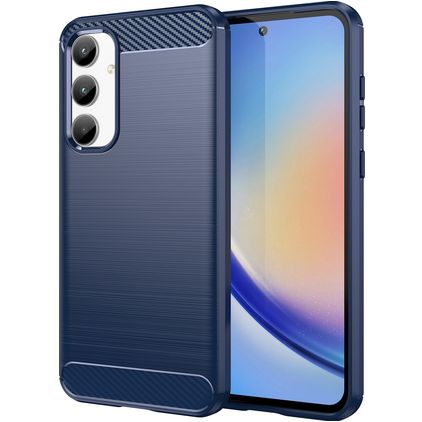 Mobigear Brushed Slim Samsung Galaxy A35 Hülle Flexibles TPU Backcover - Blau