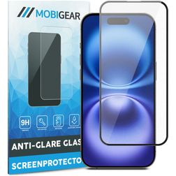 Mobigear Premium iPhone 16 Panzerglas Gehärtetes Glas Displayschutz Anti-Glare - Hüllenfreundlich - Schwarz
