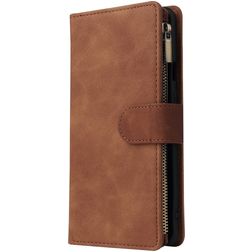 Mobigear Zipper OnePlus 8 Pro Klapphülle Portemonnaie - Braun
