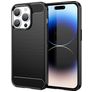 Mobigear Brushed Slim iPhone 15 Pro Max Hülle Flexibles TPU Backcover - Schwarz