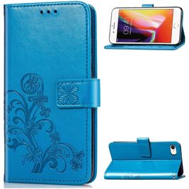 Mobigear Clover iPhone 8 Hülle Klapphülle Geldbörse - Blau Mobigear Clover iPhone 8 Hülle Klapphülle Geldbörse - Blau