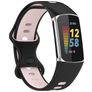 Mobigear Sport Dual Silikon Fitbit Charge 5 Armband Drückerschließe - Schwarz / Pink