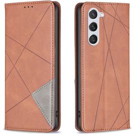 Mobigear Rhombus Slim Samsung Galaxy S24 Hülle Klapphülle - Braun