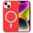 Mobigear Rubber Touch iPhone 15 Plus Silikon MagSafe Hülle Backcover - Rot