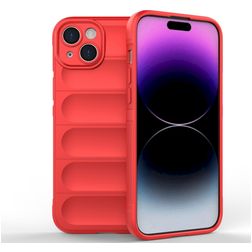 Mobigear Bumpy iPhone 15 Plus Hülle Flexibles TPU Backcover - Rot