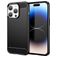 Mobigear Brushed Slim iPhone 15 Pro Max Hülle Flexibles TPU Backcover - Schwarz